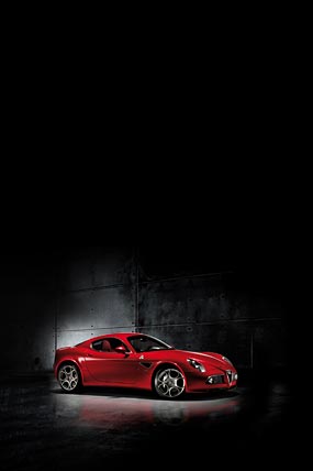 2009 Alfa Romeo 8C Competizione phone wallpaper thumbnail.