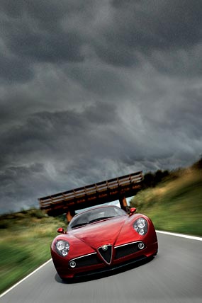 2009 Alfa Romeo 8C Competizione phone wallpaper thumbnail.