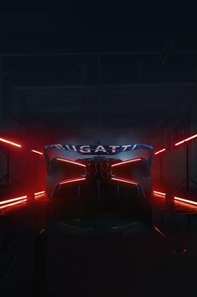 2020 Bugatti Bolide Concept phone wallpaper thumbnail.