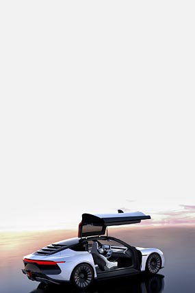2022 DeLorean Alpha 5 Concept phone wallpaper thumbnail.