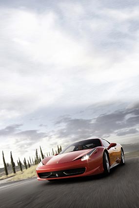 2010 Ferrari 458 Italia phone wallpaper thumbnail.