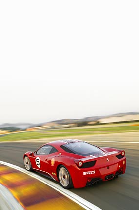 2011 Ferrari 458 Challenge phone wallpaper thumbnail.