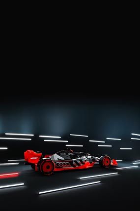 2022 Audi F1 Show Car phone wallpaper thumbnail.