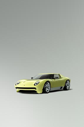 2006 Lamborghini Miura Concept phone wallpaper thumbnail.