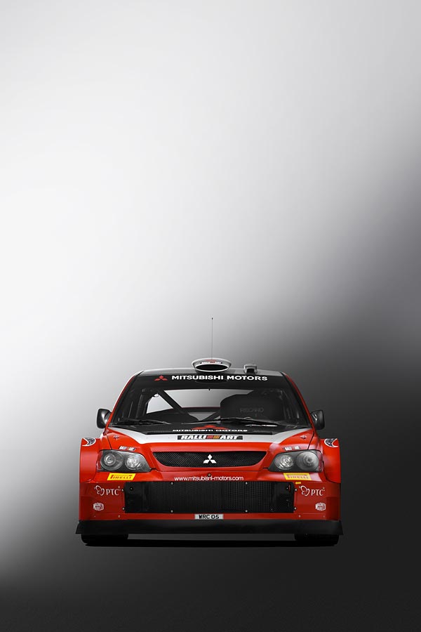 2005 Mitsubishi Lancer WRC05 phone wallpaper thumbnail.