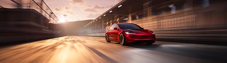 2025 Tesla Model 3 Performance super ultrawide wallpaper thumbnail.