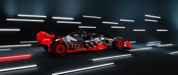 2022 Audi F1 Show Car wide wallpaper thumbnail.