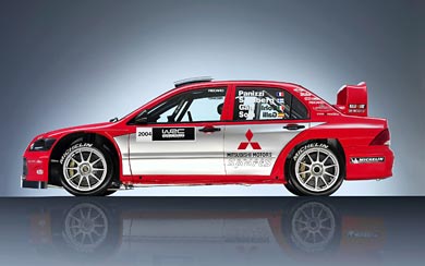 2004 Mitsubishi Lancer WRC04 wallpaper thumbnail.