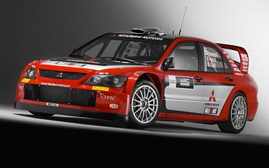 2005 Mitsubishi Lancer WRC05 wallpaper thumbnail.