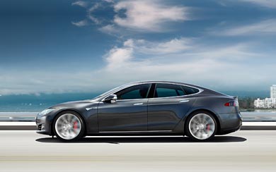 2015 Tesla Model S P85D wallpaper thumbnail.