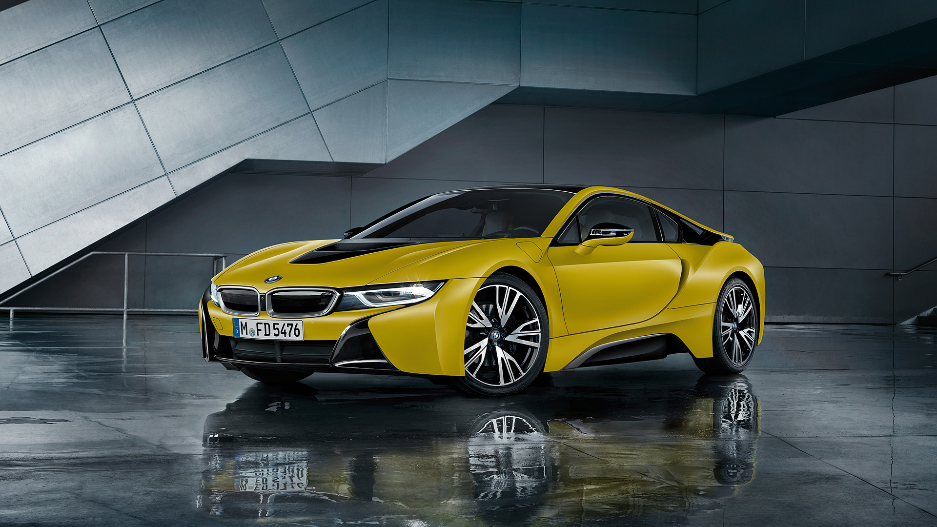  2018 BMW i8 Protonic Frozen Yellow Wallpaper.