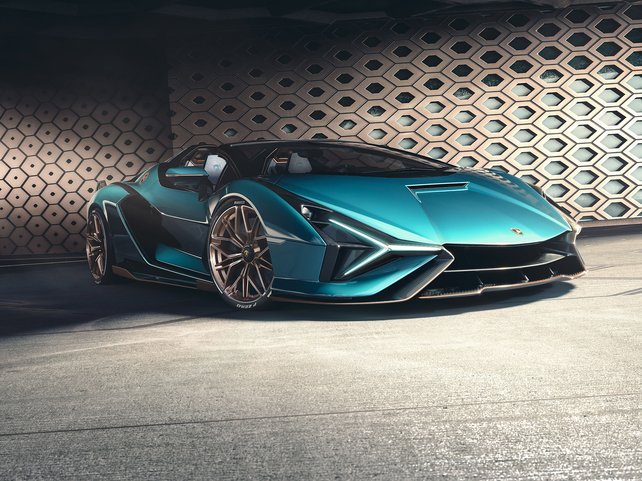  2021 Lamborghini Sian Roadster Wallpaper.