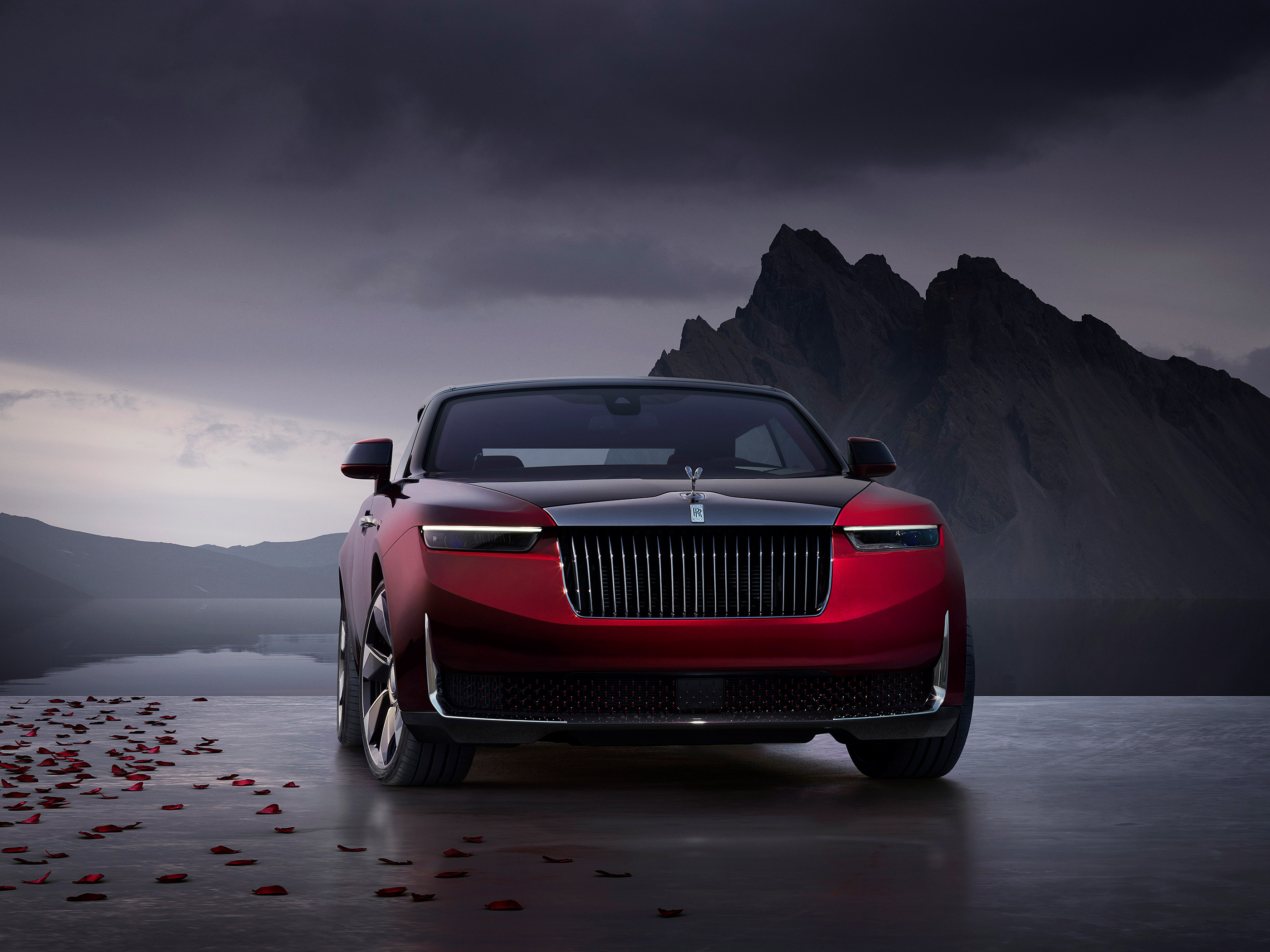  2024 Rolls-Royce Droptail La Rose Noire Wallpaper.