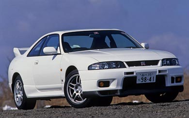 1996 Nissan Skyline GT-R V-spec wallpaper thumbnail.